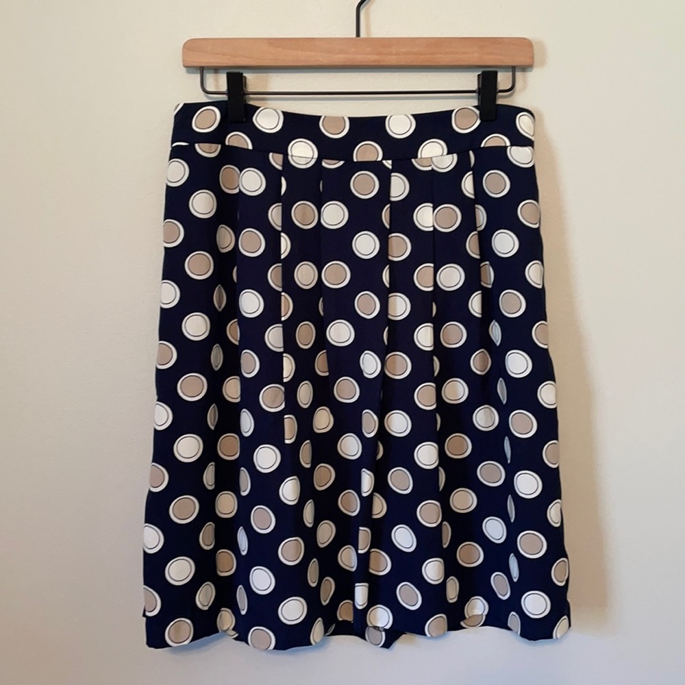 Banana Republic Factory Navy Polka Dot Lined Skirt NWT Size 6